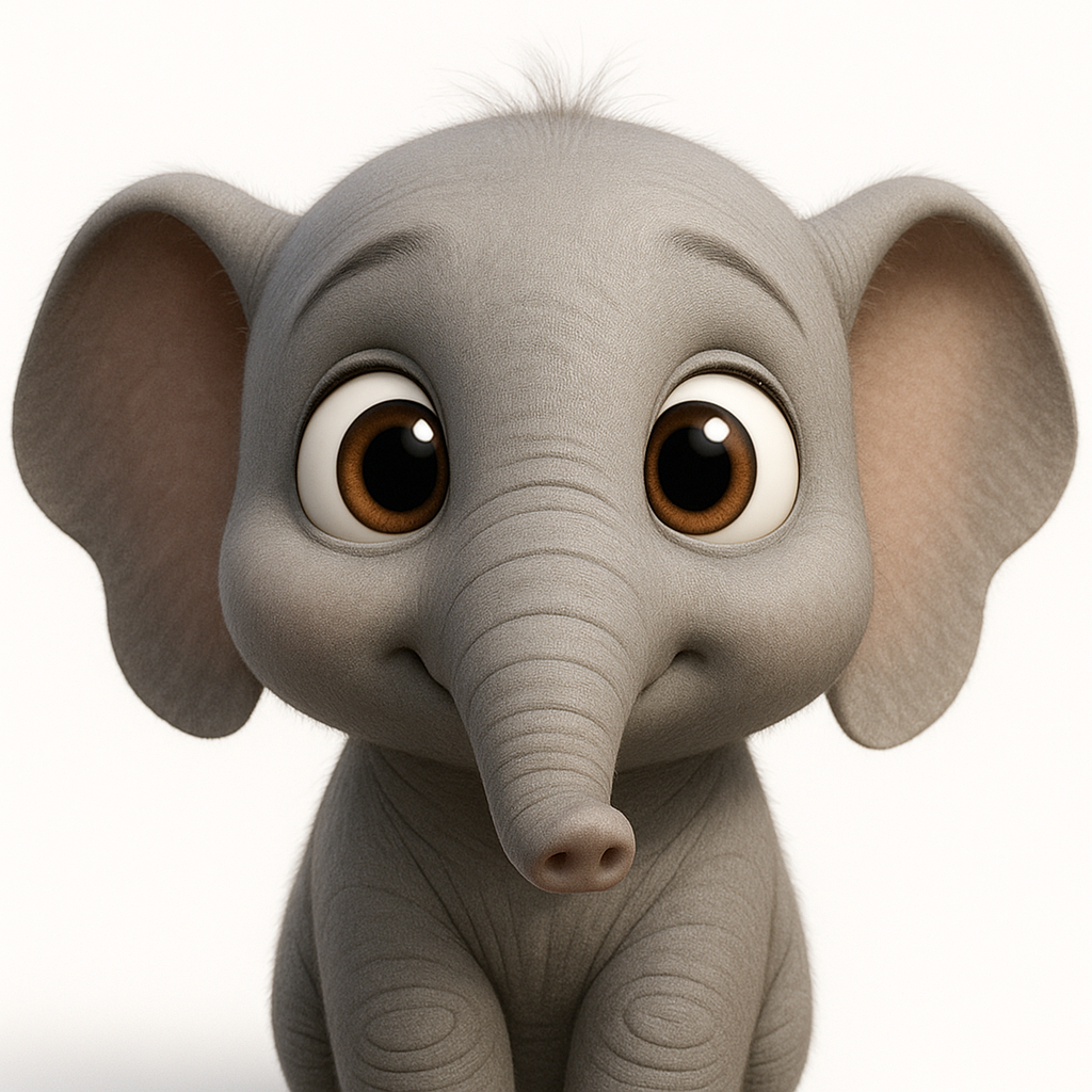 Elephant AI puppet character
